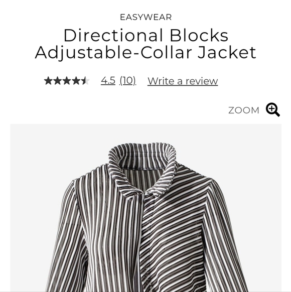 Chicos Easy Wear Jacket  overlay Directional Blocks adjustable Collar Size 14 16 - Picture 3 of 8